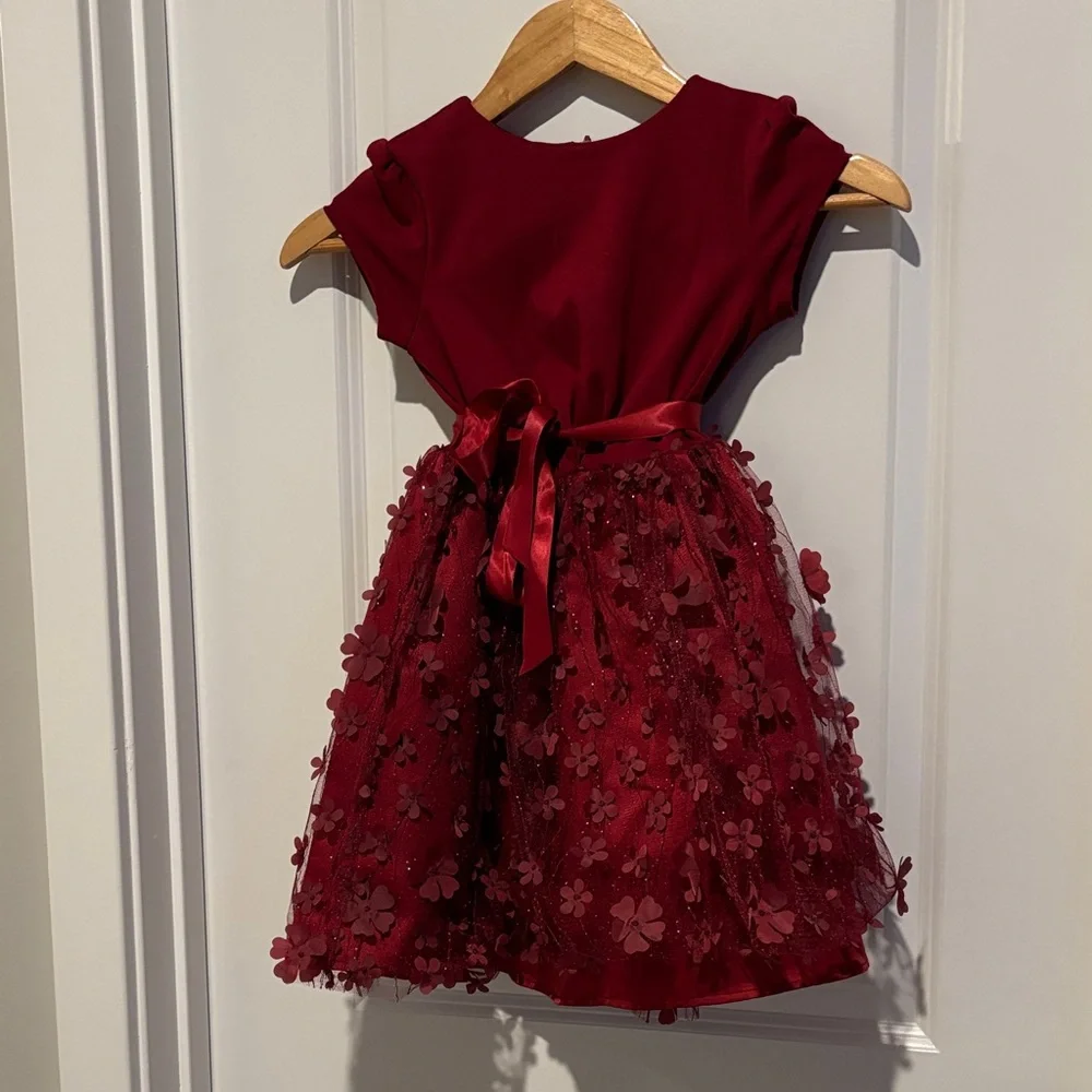 US Angels Little Arielle Floral Mesh Dress